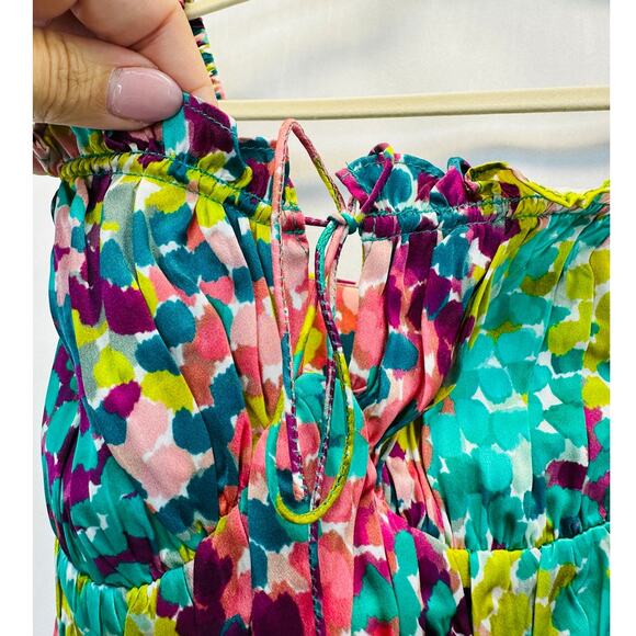 NICHOLAS Simie 100% Silk Mini Dress in Multicolor Confetti Print | Size 2 - Picture 5 of 9